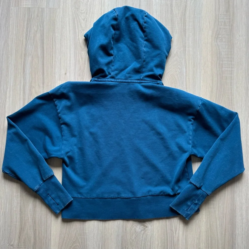 Joy Lab Sweat Set Hoodie Joggers Women’s Small Blue Acid Wash Thumbholes - Picture 3 of 14
